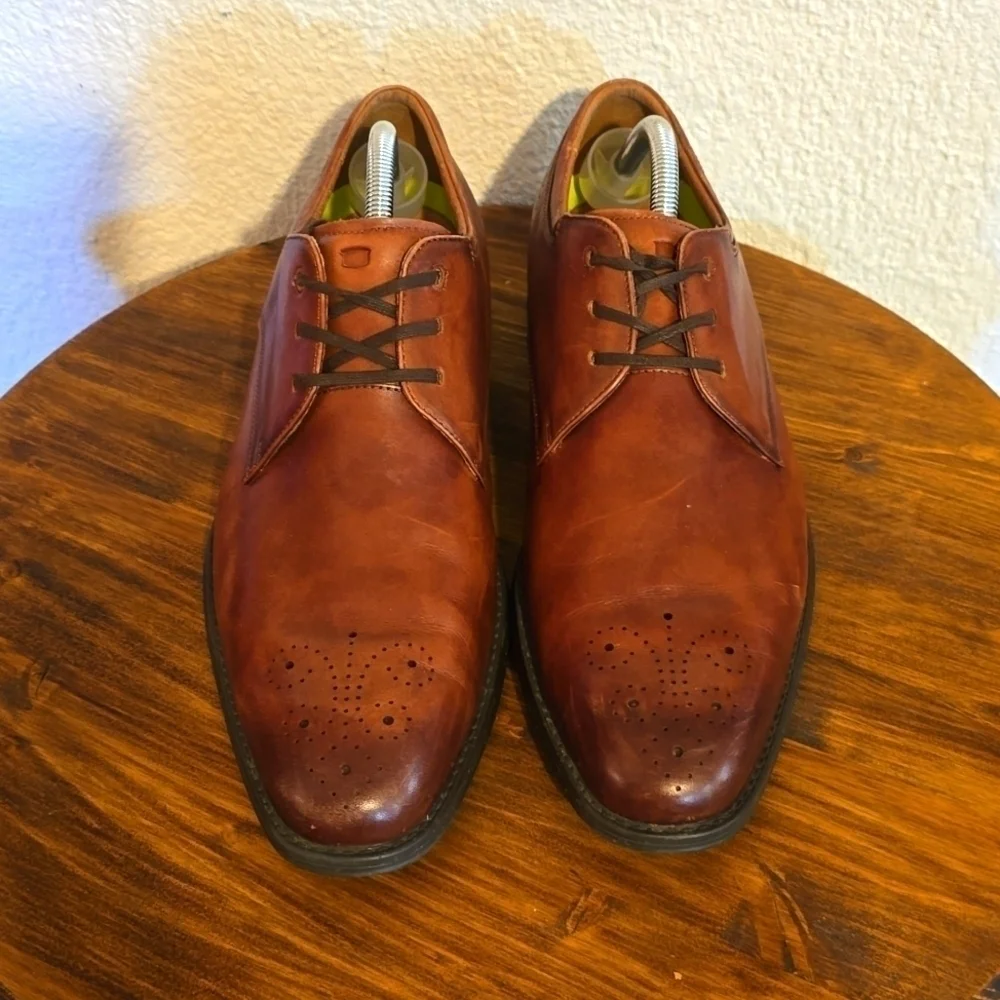 Florsheim Mens Dark Tan oxfords Comfort Dress Shoes Neutral Minimalist Sz.11M